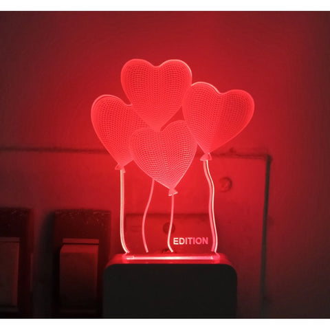 Generic Heart Balloons AC Adapter Night Lamp