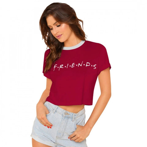 Generic Women's Cotton Western Wear T Shirt (Maroon)