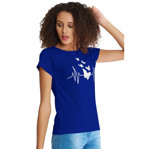 Generic Women's Cotton Western Wear T Shirt (Royal Blue)