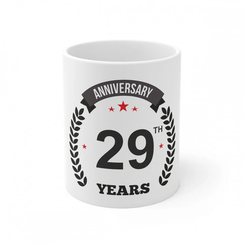 Generic Ceramic 29th Anniversary Printed Coffee Mug (Color: White, Capacity:330ml)