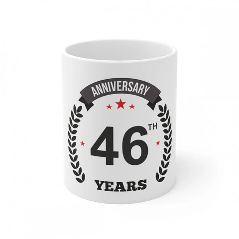 Generic Ceramic 46th Anniversary Printed Coffee Mug (Color: White, Capacity:330ml)