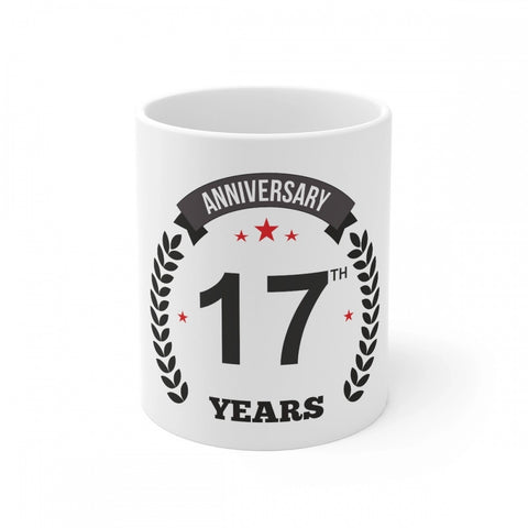 Generic Ceramic 17th Anniversary Printed Coffee Mug (Color: White, Capacity:330ml)