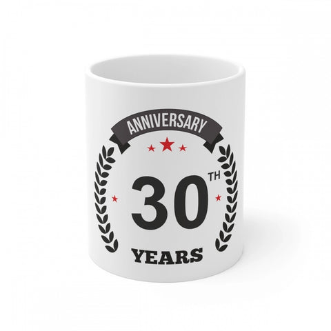 Generic Ceramic 30th Anniversary Printed Coffee Mug (Color: White, Capacity:330ml)