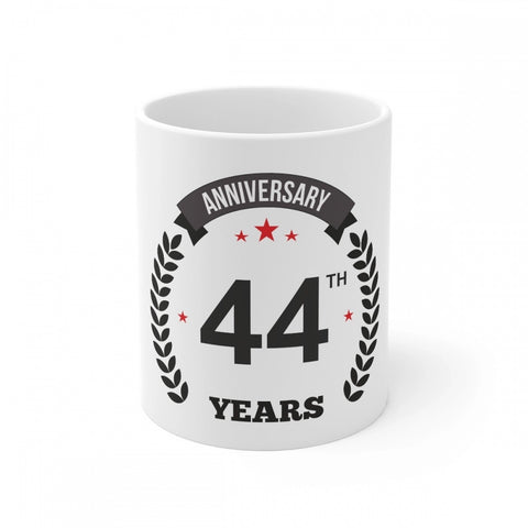 Generic Ceramic 44th Anniversary Printed Coffee Mug (Color: White, Capacity:330ml)