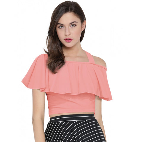 Generic Women's Western Wear Hosiery Crop Top (Peach)