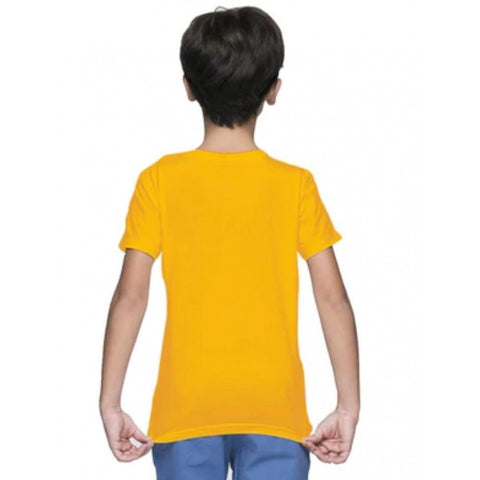 Generic Boys Cotton Plain Half Sleeve TShirt (Yellow)