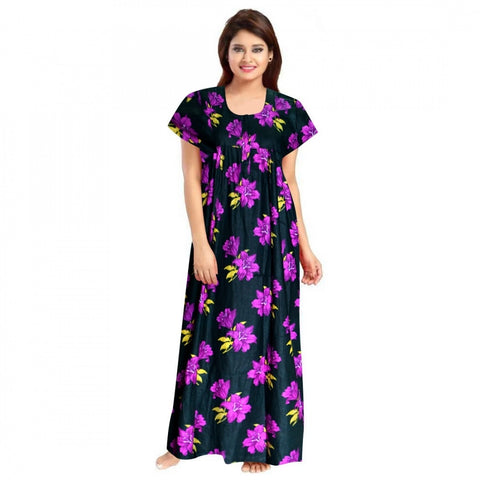 Generic Women's Cotton Printed Maxi Nighty (Pink)