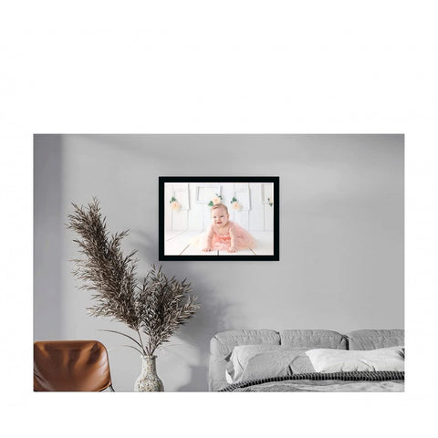 Generic Baby Photo Painting with Synthetic Photo Frame (Multicolor)