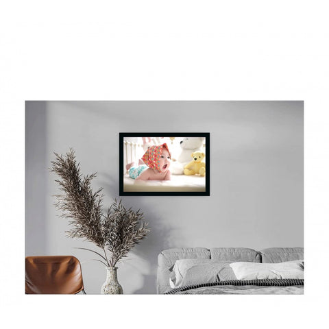 Generic Baby Photo Painting with Synthetic Photo Frame (Multicolor)