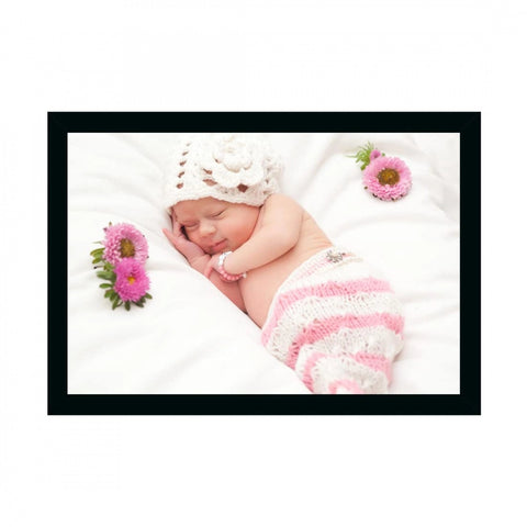 Generic Baby Photo Painting with Synthetic Photo Frame (Multicolor)