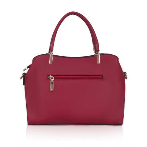 Generic Women's Faux Leather Solid Handbag (Maroon)