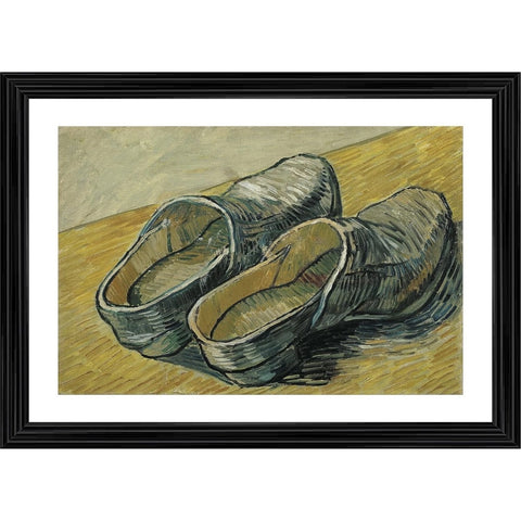 Generic A Pair of Leather Clogs 1889 Painting With Wood Photo Frame (Multicolor)