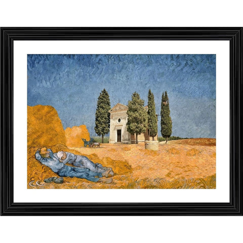 Generic Chapel Vitaleta and a Couple 1884 Painting With Wood Photo Frame (Multicolor)