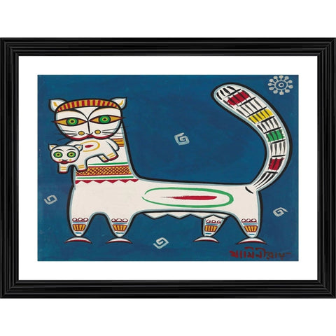 Generic Cat and Kitten Painting With Wood Photo Frame (Multicolor)