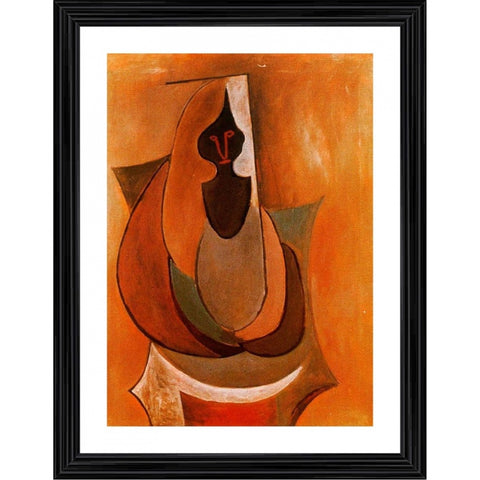 Generic Cubist Person 1917 Painting With Wood Photo Frame (Multicolor)