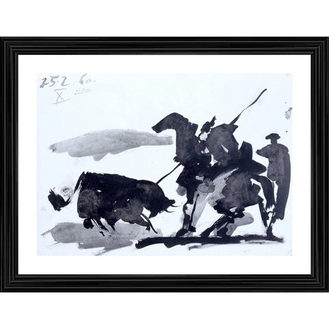 Generic Bullfight 8 Painting With Wood Photo Frame (Multicolor)