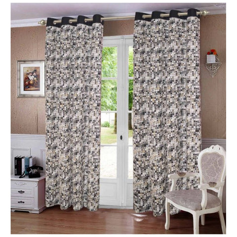 Generic Cotton Printed Curtains (Multicolor, Size: 54x90 In)