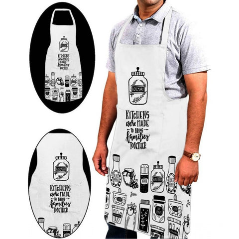 Generic Cotton Printed Aprons (Black &amp; White, Size: 24x31 In)