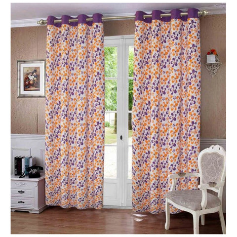 Generic Cotton Printed Curtains (Multicolor, Size: 54x90 In)