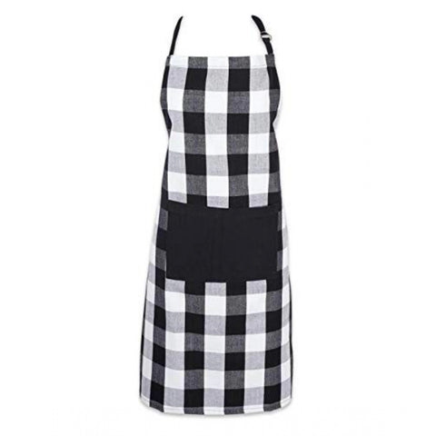 Generic Cotton Checked  Aprons (Black &amp; White, Size: 28x32 In)