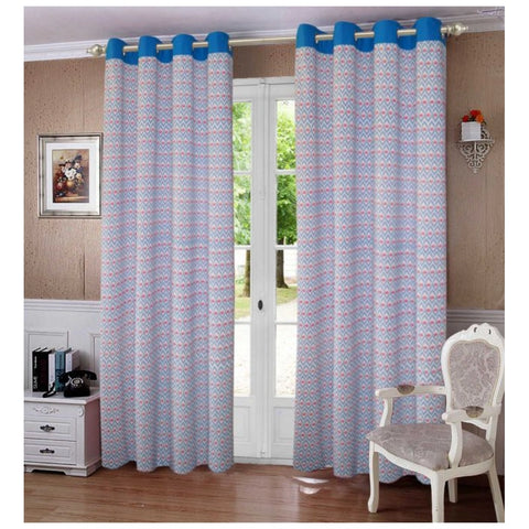 Generic Cotton Printed Curtains (Multicolor, Size: 54x90 In)