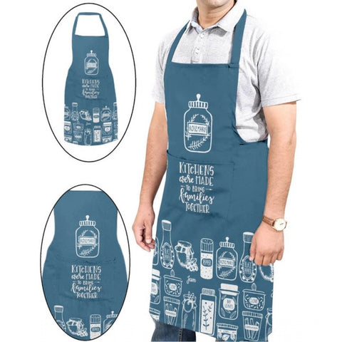 Generic Cotton Printed Aprons (Blue, Size: 24x31 In)