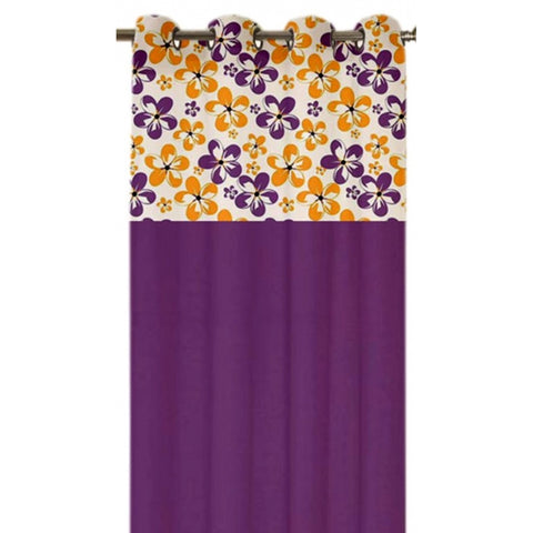 Generic Cotton Printed Curtains (Purple, Size: 54x90 In)